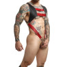MOB Eroticwear Harnais et Cockring Dngeon Noir-Rouge